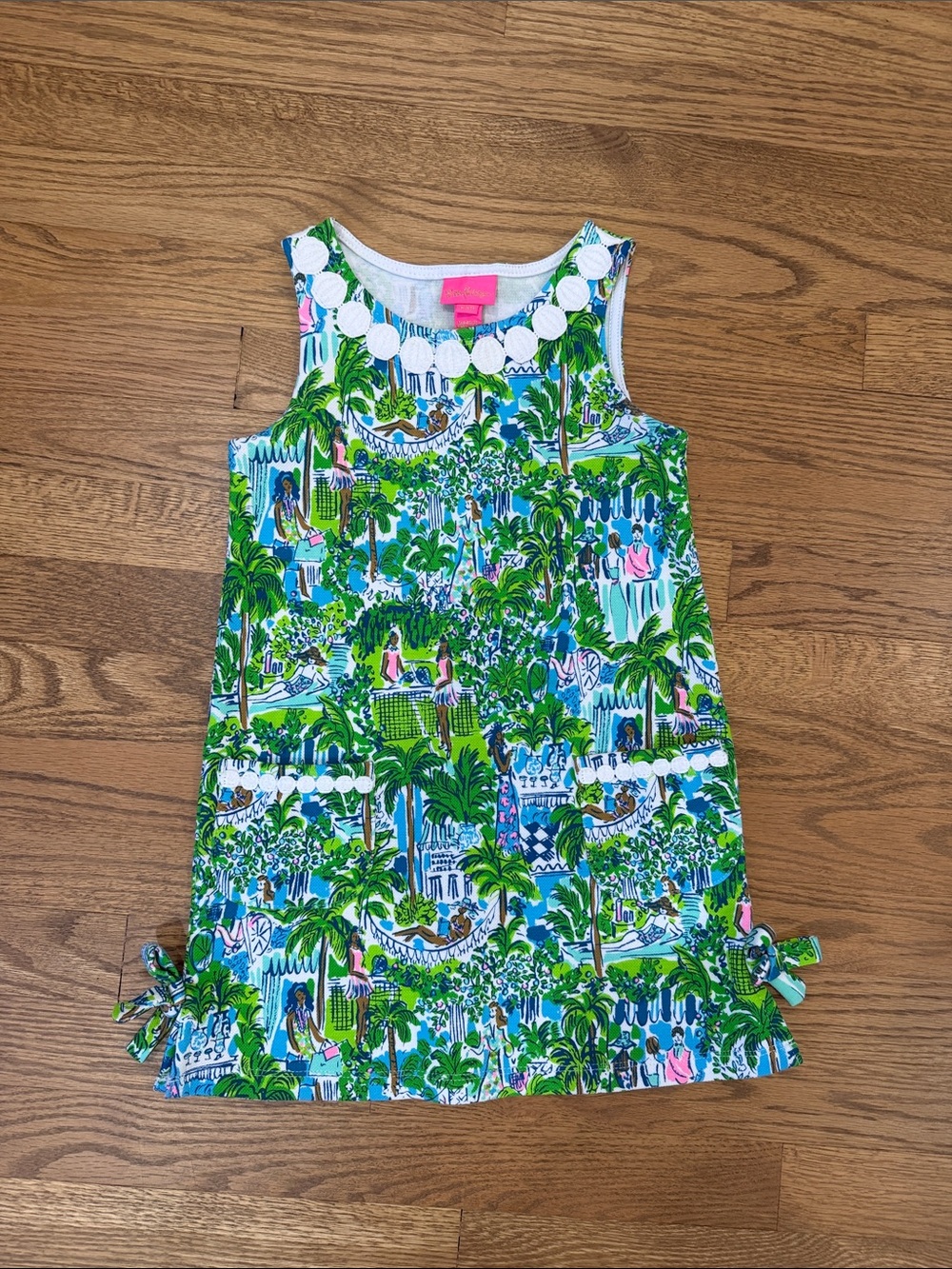 Lilly Pulitzer Girls' Green Tropical Print Sleeveless Dress size 4/5